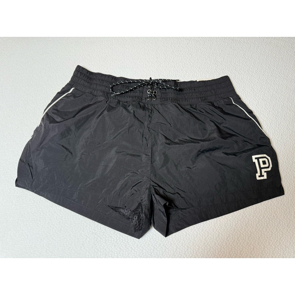 Victoria's Secret PINK Black Athletic Shorts Womens L‎ High Waist NWT